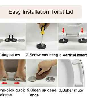 D-Type Toiletbril met Soft-Close en Antibacteriële Afwerking – Afneembaar Deksel met 360° Verstelbaar Scharnier