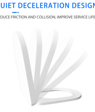 Premium D-Vorm Toiletbril met Soft-Close – Afneembaar Antibacterieel Toiletdeksel met Verstelbare Scharnieren