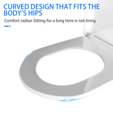 Premium D-Vorm Toiletbril met Soft-Close – Afneembaar Antibacterieel Toiletdeksel met Verstelbare Scharnieren