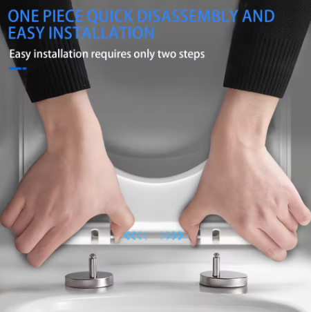 Premium D-Vorm Toiletbril met Soft-Close – Afneembaar Antibacterieel Toiletdeksel met Verstelbare Scharnieren