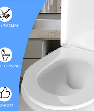 Premium D-Vorm Toiletbril met Soft-Close – Afneembaar Antibacterieel Toiletdeksel met Verstelbare Scharnieren