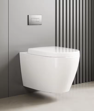 Hangend Toilet Zonder Rand – Keramisch Wandtoilet U/D-Vorm met Soft-Close Toiletbril