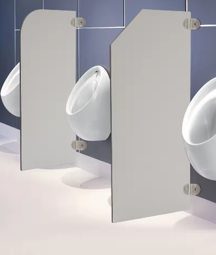 Fenol Laminaat Urinoir Scheidingswand met RVS Beugels – Wandmontage, Commerciële Toiletten