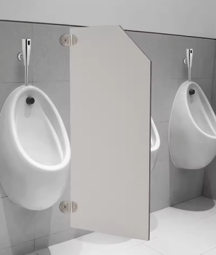 Fenol Laminaat Urinoir Scheidingswand met RVS Beugels – Wandmontage, Commerciële Toiletten