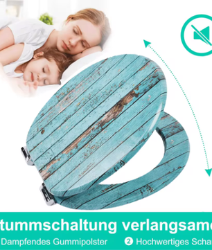 Toiletbril met Soft-Close en Quick Release – MDF Toiletdeksel met Decoratief Motief