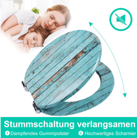 Toiletbril met Soft-Close en Quick Release – MDF Toiletdeksel met Decoratief Motief