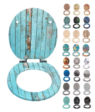 Toiletbril met Soft-Close en Quick Release – MDF Toiletdeksel met Decoratief Motief