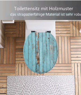 Toiletbril met Soft-Close en Quick Release – MDF Toiletdeksel met Decoratief Motief