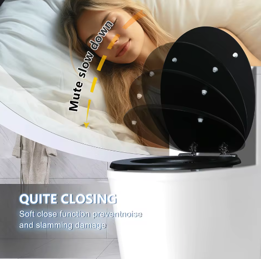 Toiletbril met Soft-Close en Quick Release – MDF Toiletdeksel met Decoratief Motief