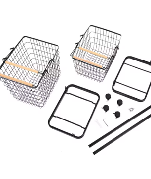 2-laags Metalen Wasmand met Wielen – Zwart, Verwijderbare Manden, Vloerstaand en Praktisch