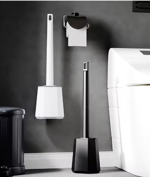 Ruitvormige Muurhangende Toiletborstelhouder – Moderne Reinigingsborstel voor Badkamer