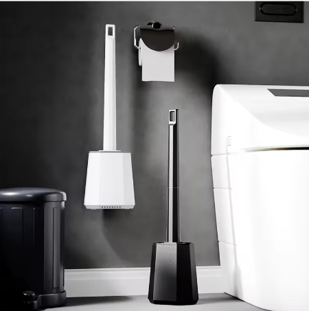 Ruitvormige Muurhangende Toiletborstelhouder – Moderne Reinigingsborstel voor Badkamer