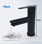 Mat Zwarte Wastafelkraan – Enkele Handgreep, Warm en Koud, Badrandmontage
