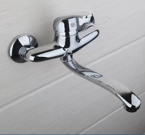 Massief Messing Wastafelkraan Chroom – Warm en Koud, Enkele Hendel