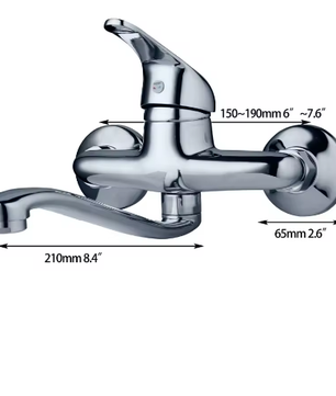 Massief Messing Wastafelkraan Chroom – Warm en Koud, Enkele Hendel