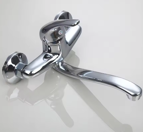 Massief Messing Wastafelkraan Chroom – Warm en Koud, Enkele Hendel