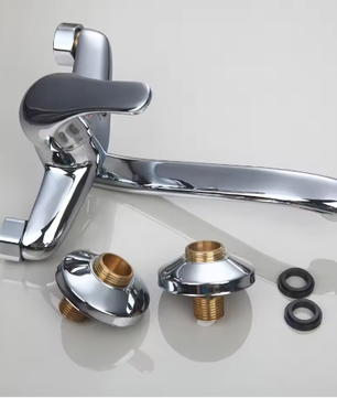 Massief Messing Wastafelkraan Chroom – Warm en Koud, Enkele Hendel