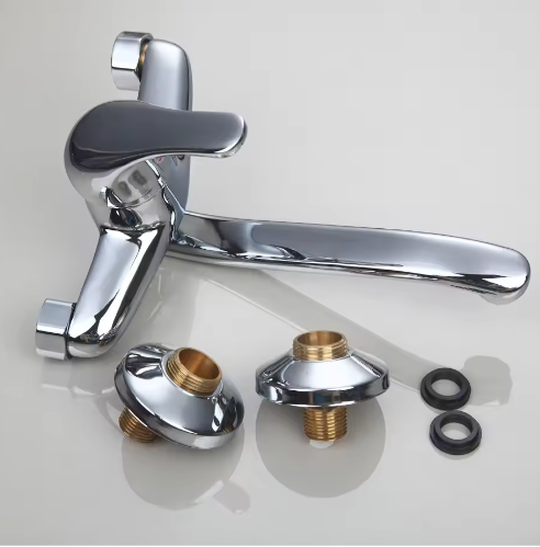 Massief Messing Wastafelkraan Chroom – Warm en Koud, Enkele Hendel