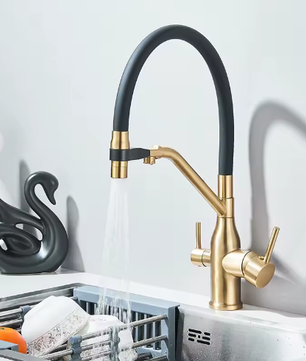 Filterkraan Keukenkraan met Drinkwaterfunctie – Warm en Koud, 360° Draaibaar, Dubbele Hendel
