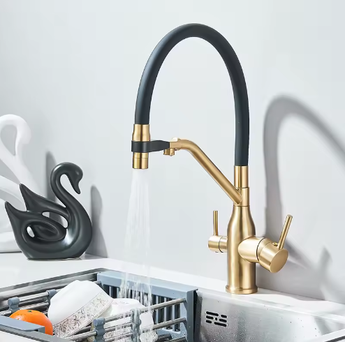 Filterkraan Keukenkraan met Drinkwaterfunctie – Warm en Koud, 360° Draaibaar, Dubbele Hendel