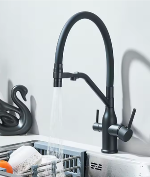 Filterkraan Keukenkraan met Drinkwaterfunctie – Warm en Koud, 360° Draaibaar, Dubbele Hendel