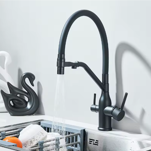 Filterkraan Keukenkraan met Drinkwaterfunctie – Warm en Koud, 360° Draaibaar, Dubbele Hendel