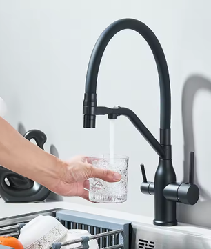 Filterkraan Keukenkraan met Drinkwaterfunctie – Warm en Koud, 360° Draaibaar, Dubbele Hendel
