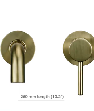 2-Gats Wand Badkamerkraan – Messing Mengkraan Warm en Koud Water, Ronde Uitloop