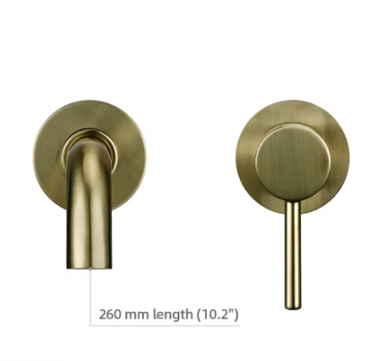 2-Gats Wand Badkamerkraan – Messing Mengkraan Warm en Koud Water, Ronde Uitloop