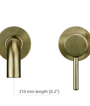 2-Gats Wand Badkamerkraan – Messing Mengkraan Warm en Koud Water, Ronde Uitloop