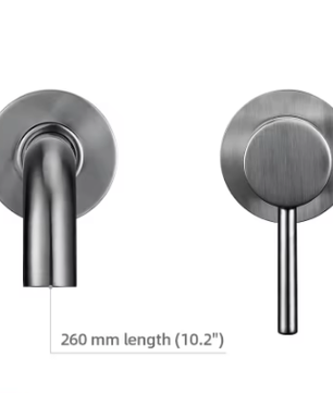 2-Gats Wand Badkamerkraan – Messing Mengkraan Warm en Koud Water, Ronde Uitloop
