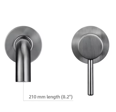 2-Gats Wand Badkamerkraan – Messing Mengkraan Warm en Koud Water, Ronde Uitloop