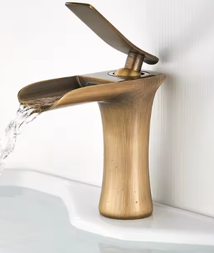 Waterval Wastafelkraan Enkele Hendel Badkamerkraan Messing Zilver