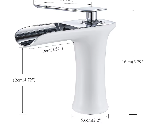 Waterval Wastafelkraan Enkele Hendel Badkamerkraan Messing Zilver