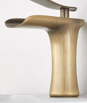 Waterval Wastafelkraan Enkele Hendel Badkamerkraan Messing Zilver