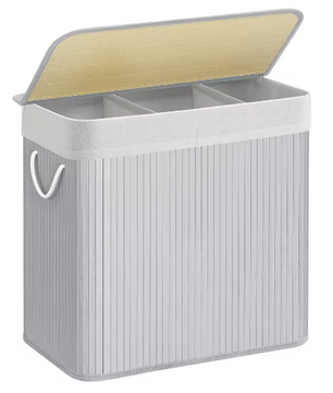 Wasmand van Bamboe met Deksel en 3 Sorteervakken – 150 L