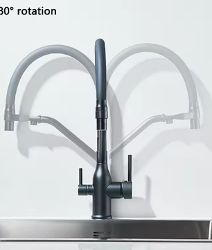 ilterkraan Keukenkraan 360° Draaibaar – Warm en Koud met Dubbele Hendel