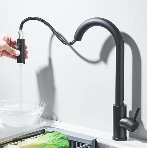 Uittrekbare Aanrechtkraan – 2 Functies, Mengkraan Warm en Koud, Enkele Hendel