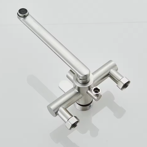 Keukenkranen Roestvrij Staal – Wandmontage Mengkraan met Spuitpistool