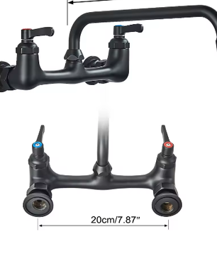 Antiek Messing Wastafelkraan Wandmontage – Mengkraan Warm en Koud met 360° Uitloop