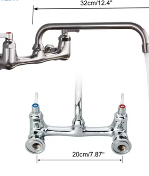 Antiek Messing Wastafelkraan Wandmontage – Mengkraan Warm en Koud met 360° Uitloop