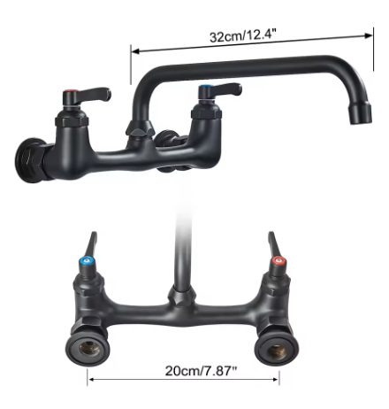 Antiek Messing Wastafelkraan Wandmontage – Mengkraan Warm en Koud met 360° Uitloop
