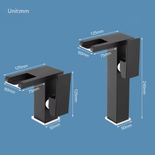 LED Badkamer Wastafelkraan Messing – Waterval Mengkraan Warm en Koud met Enkele Hendel