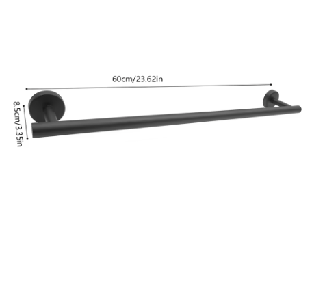 Set van 2 Wandgemonteerde Handdoekhouders – Metalen Handdoekrails 60 cm, Modern en Strak