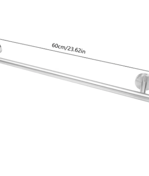 Set van 2 Wandgemonteerde Handdoekhouders – Metalen Handdoekrails 60 cm, Modern en Strak