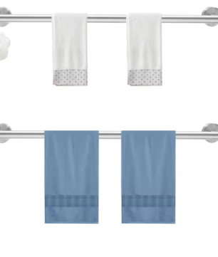 Set van 2 Wandgemonteerde Handdoekhouders – Metalen Handdoekrails 60 cm, Modern en Strak