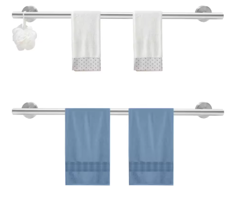 Set van 2 Wandgemonteerde Handdoekhouders – Metalen Handdoekrails 60 cm, Modern en Strak