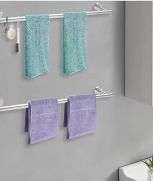 Set van 2 Wandgemonteerde Handdoekhouders – Metalen Handdoekrails 60 cm, Modern en Strak