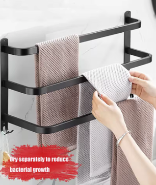 Handdoekstang 50 cm Zonder Boren – Badkamer Handdoekenrek Wandmontage