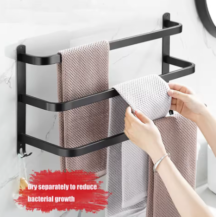 Handdoekstang 50 cm Zonder Boren – Badkamer Handdoekenrek Wandmontage